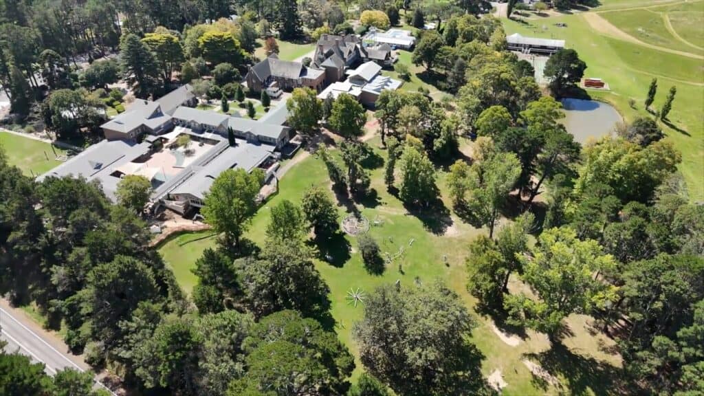 Aerial photo of the Tudor House campus
