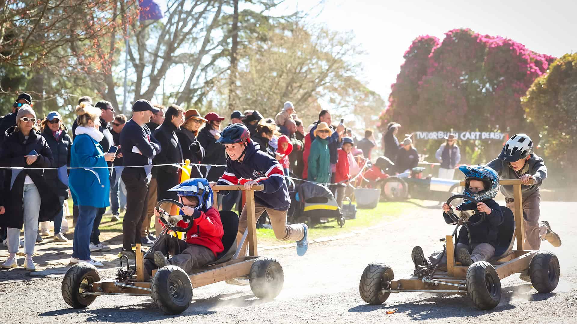 Tudor House students in billycarts