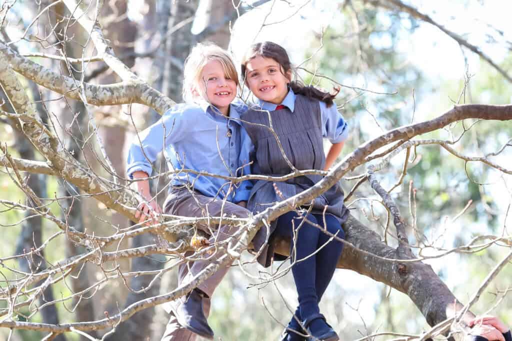 Tudor House students sitting in a tree